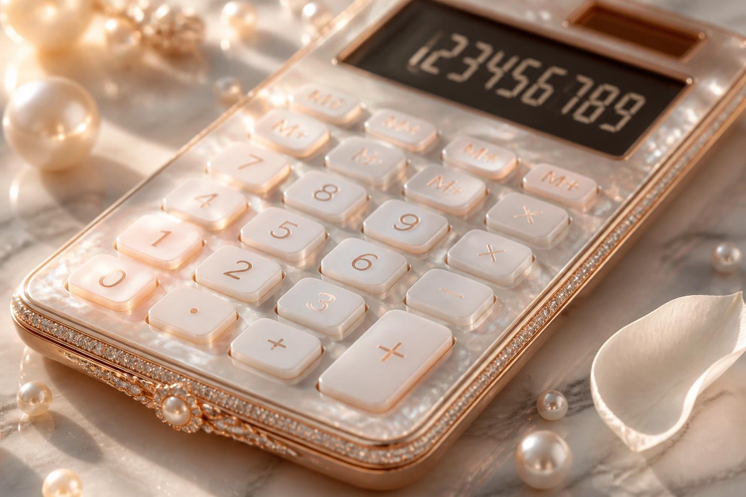 A jewel-like mother-of-pearl luxury calculator